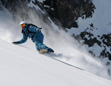 Off piste snowboarder